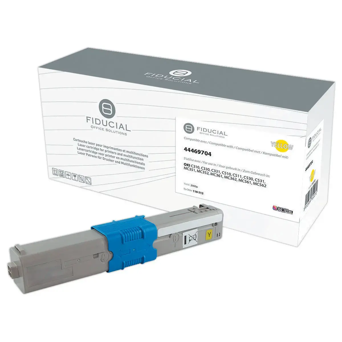 Lasercartridge FIDUCIAL equivalent OKI 44469704 Geel 