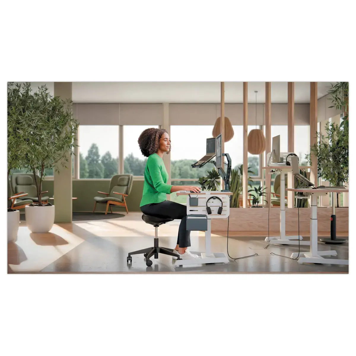 Ergonomische kruk met wieltjes - LEITZ