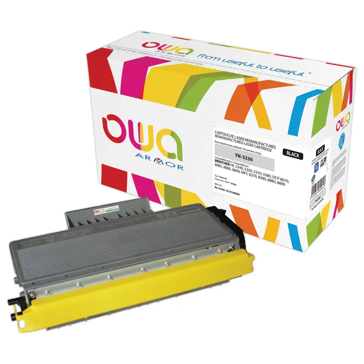 Lasercartridge ARMOR equiv. aan BROTHER TN3230 Zwart 