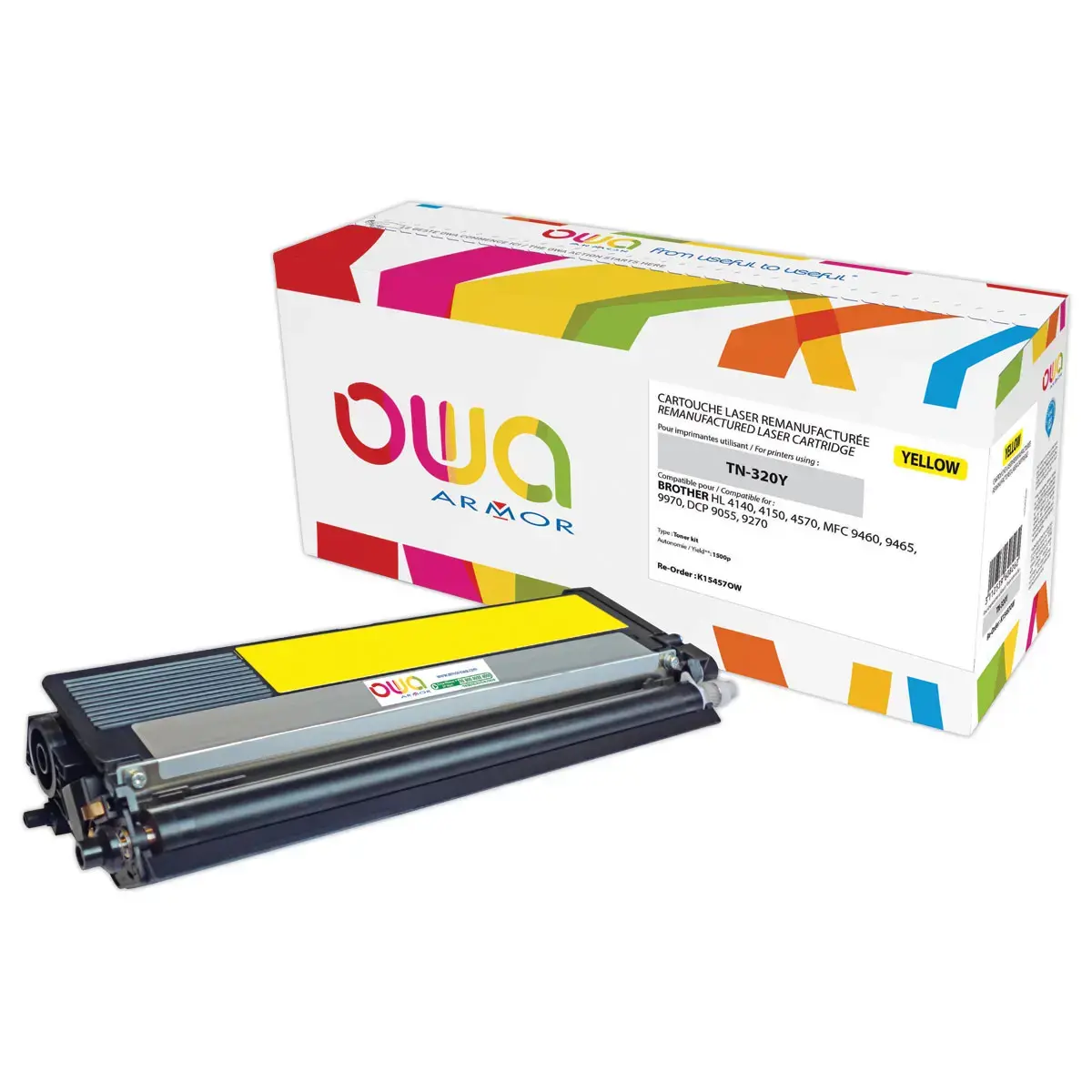 Lasercartridge ARMOR equiv. aan BROTHER TN320Y Geel