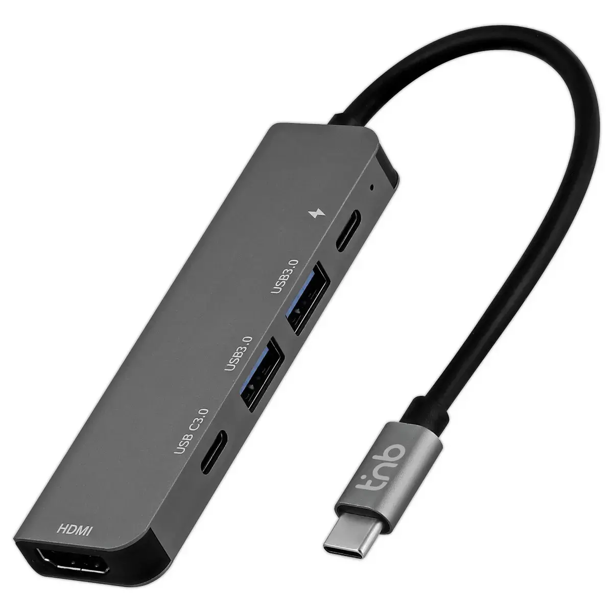 5-in-1 USB-C Hub - Stergrijs - T'NB