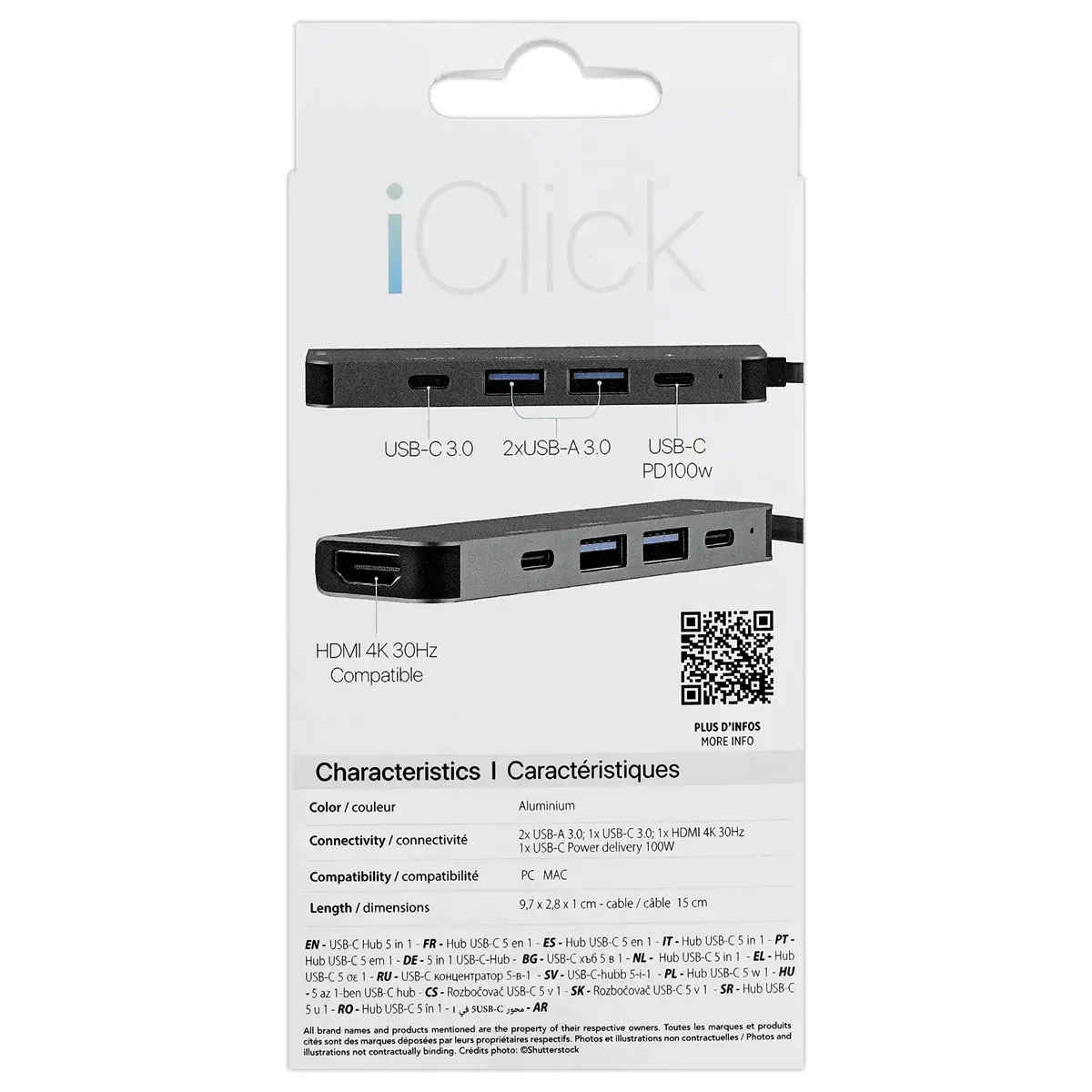 5-in-1 USB-C Hub - Stergrijs - T'NB