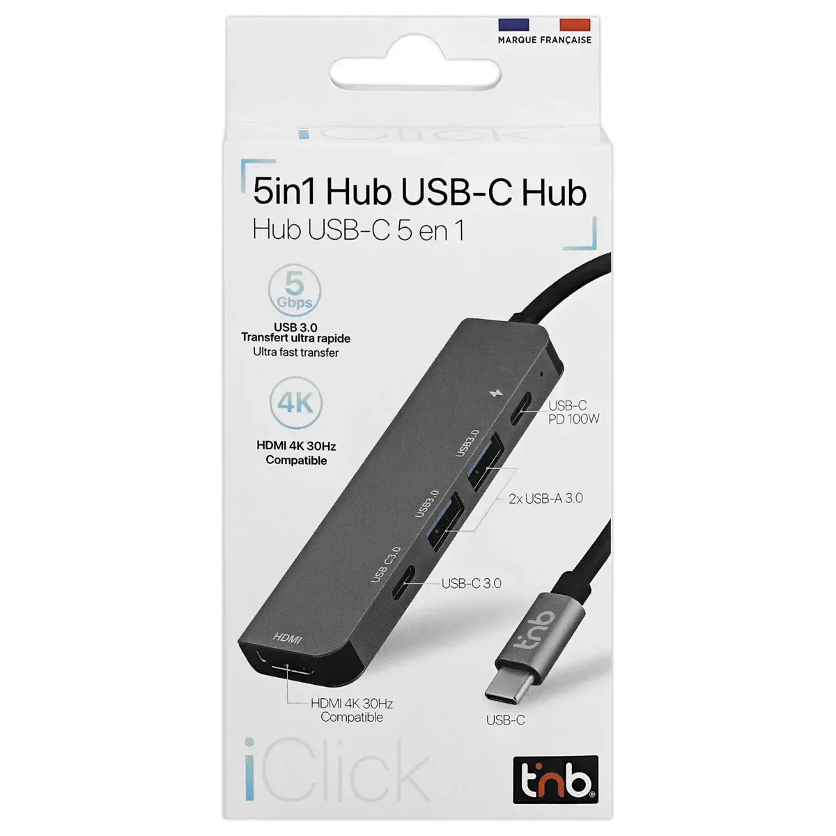 5-in-1 USB-C Hub - Stergrijs - T'NB