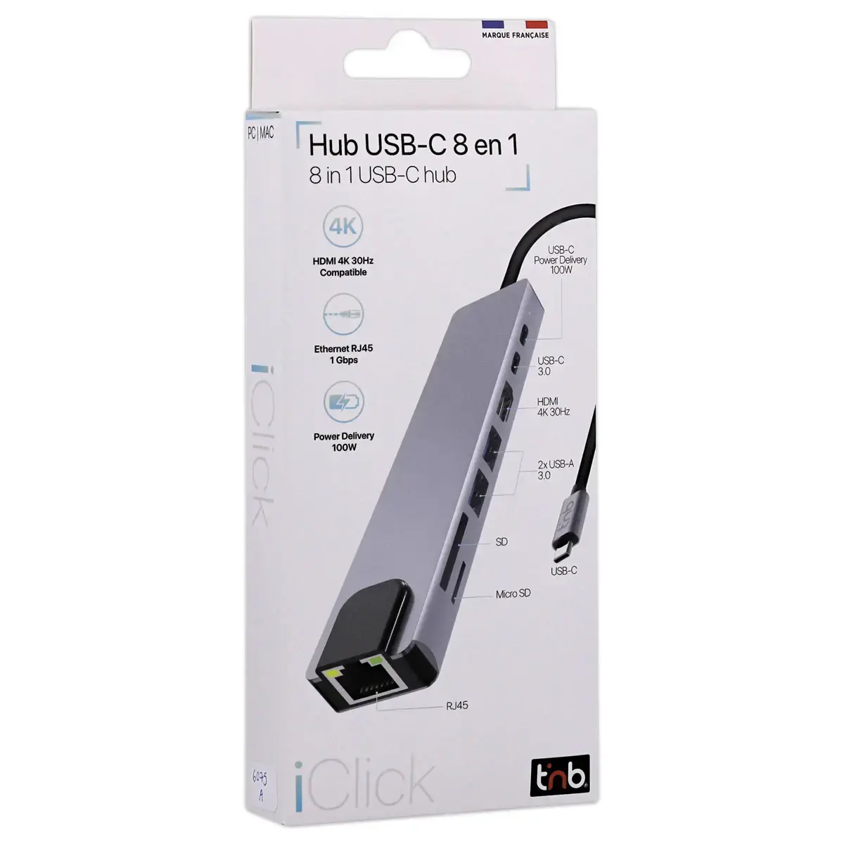 USB-C HUB met 8 poorten en 1 HDMI 4K - T'NB