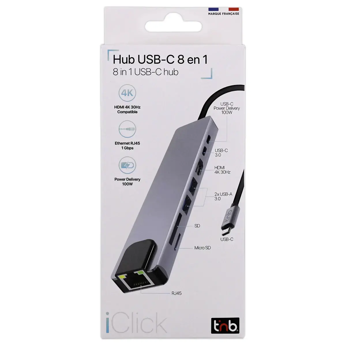 USB-C HUB met 8 poorten en 1 HDMI 4K - T'NB