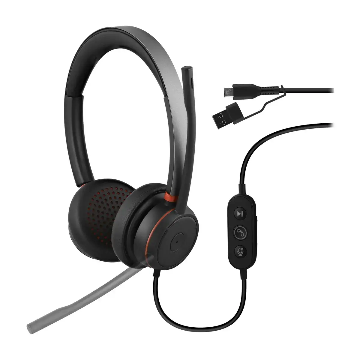 ACTIV 400S hoofdtelefoon met microfoon - USB-A/C - Zwart - T'NB