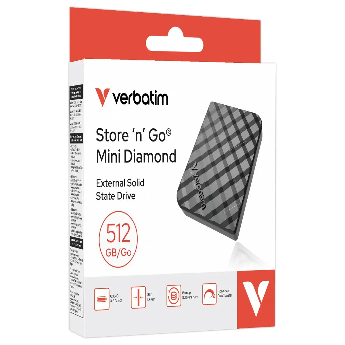 Externe SSD harde schijf USB-C - 512 GB - VERBATIM