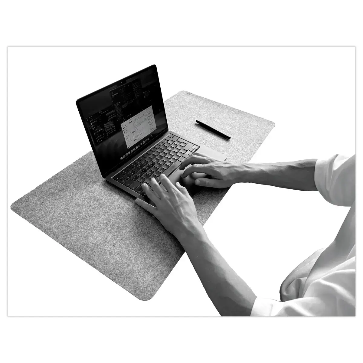 XXL schrijftablet van vilt - Grijs - T'NB