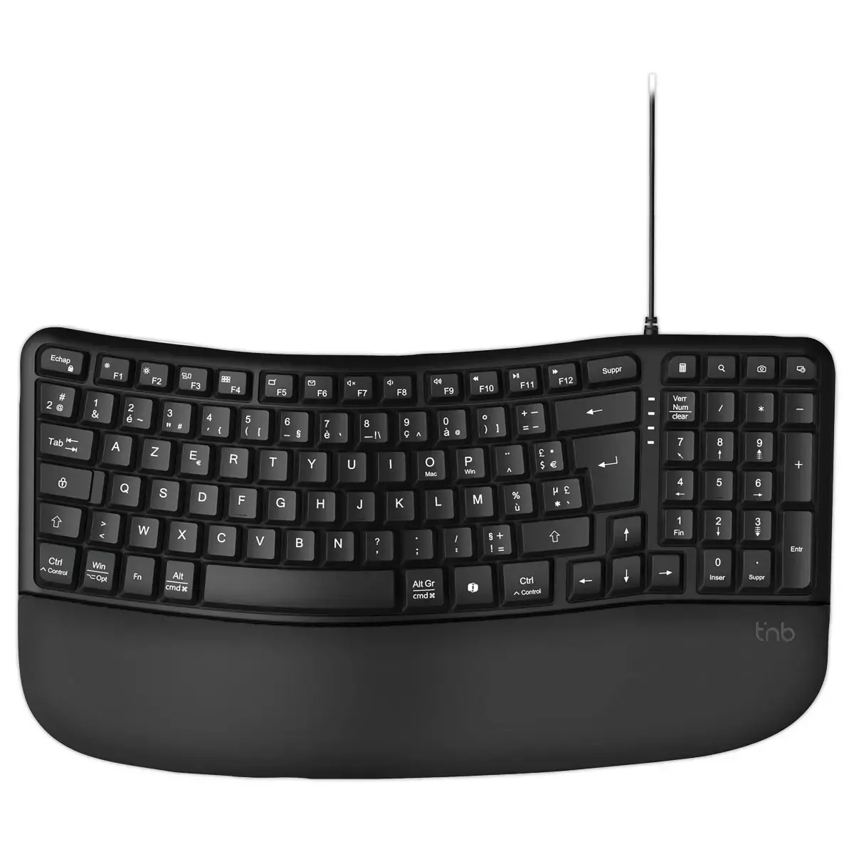 Ergonomisch en Comfortabel Bedraad Toetsenbord met Polssteun - T'NB