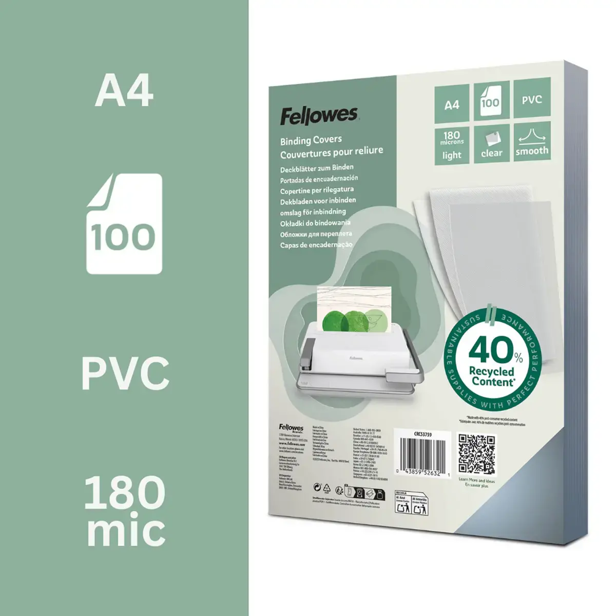 100 PVC-mappen A4 180 µ