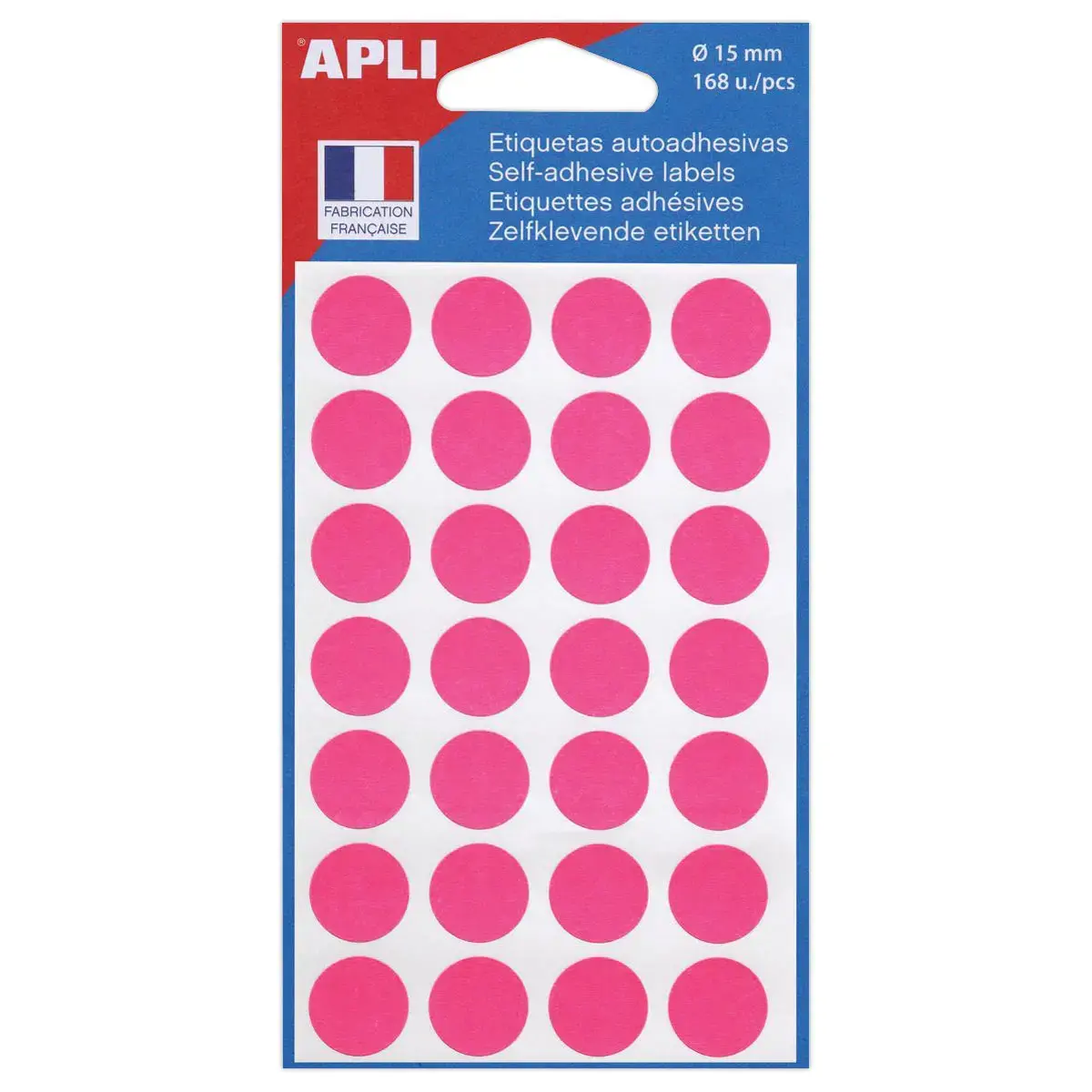 ronde signaalstickers, Ø15 mm - roze