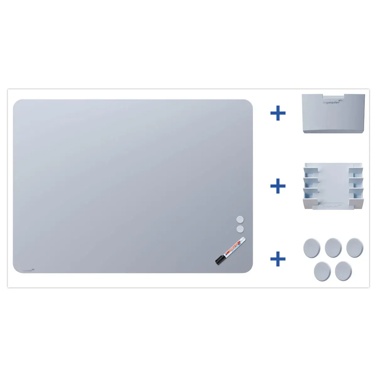 Gehard Glazen Bord 90x120cm - Magnetisch & Droog Uitwisbaar - LEGAMASTER