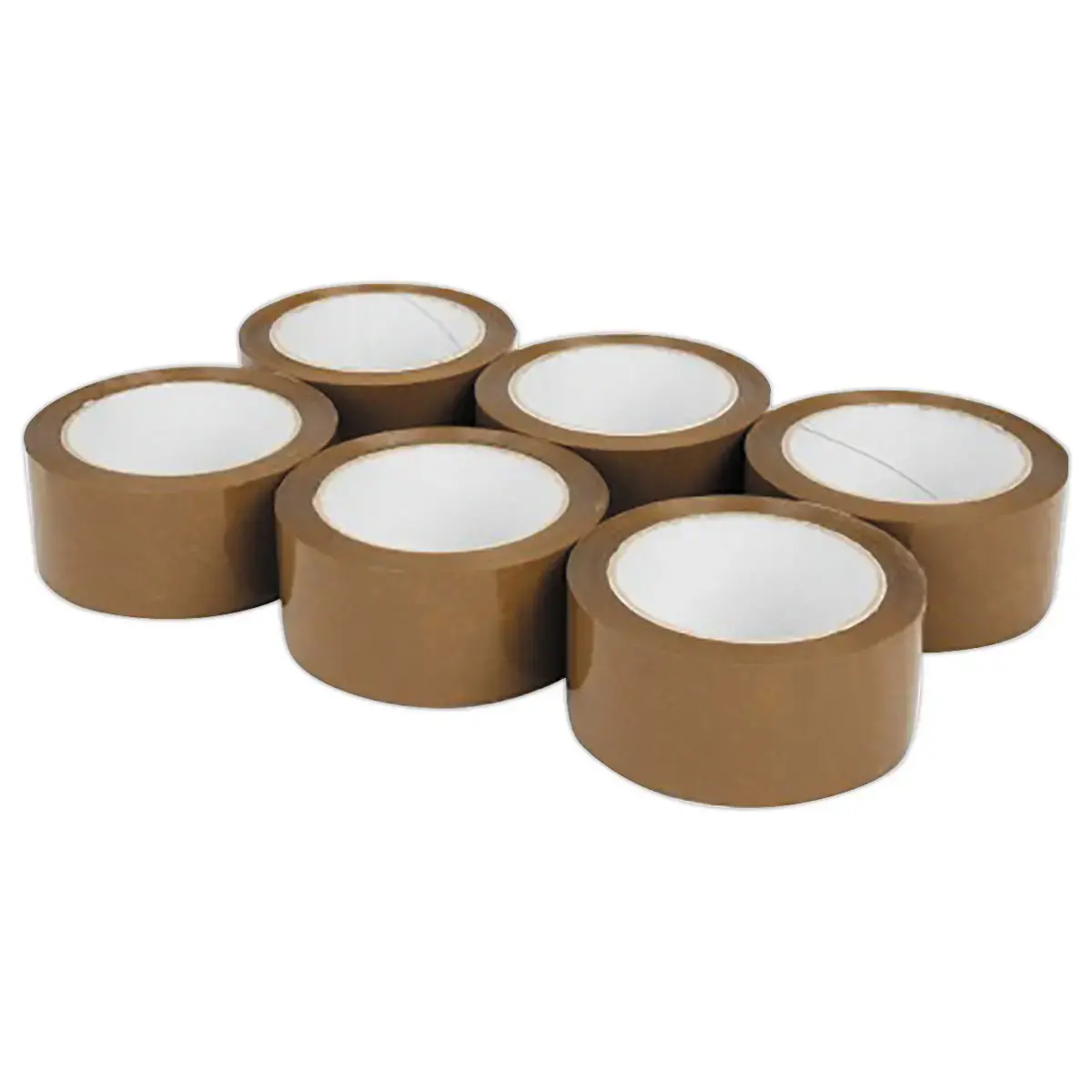 6 Plakbandrollen om te verpakken - 100 m x 48 mm - Havana