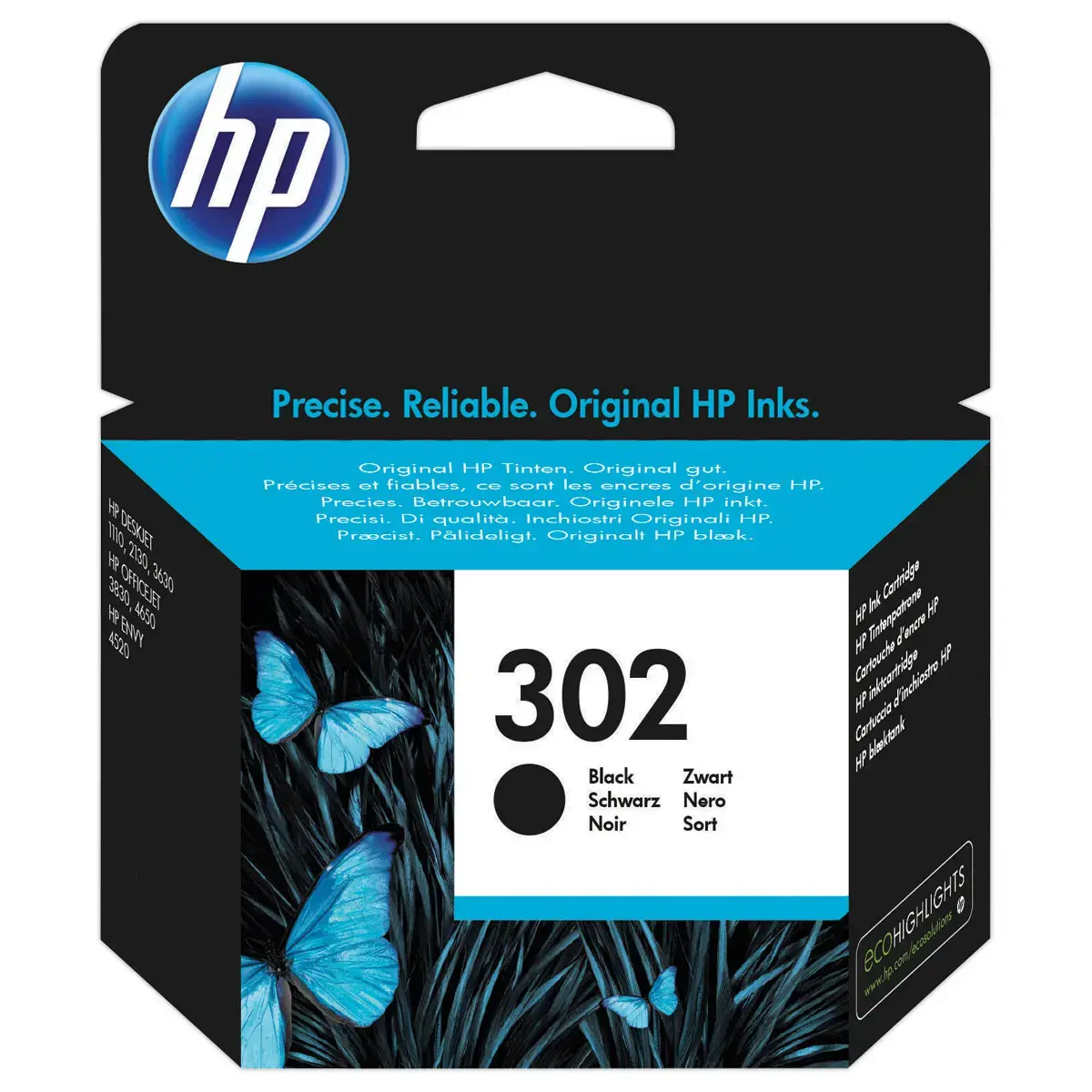Inkjetcartridge HP 302 Zwart F6U66AE
