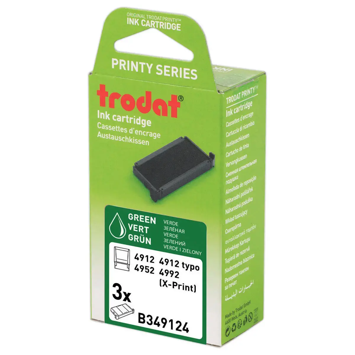 3 Inktcassettes - 4912 - groen - TRODAT