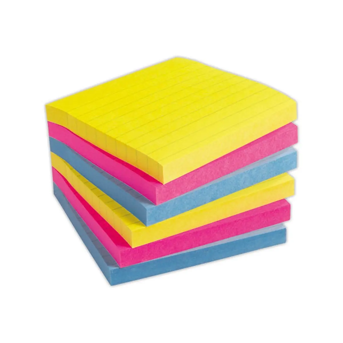 006 Schrijfblokken Neon gelijnd - 10,1 x 10,1 cm - POST-IT