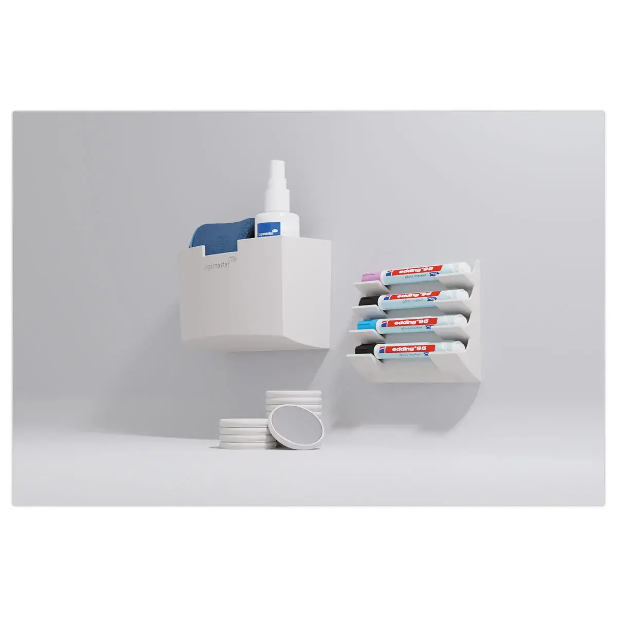 Mat glazen magnetisch bord 100x200 + set - Grijs - LEGAMASTER