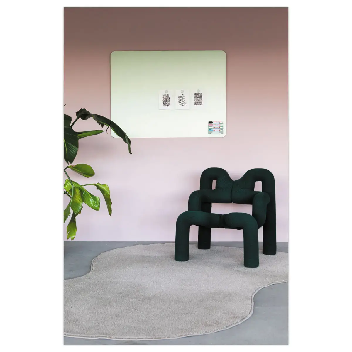 Mat glazen bord 90x120 + kit - groen - LEGAMASTER