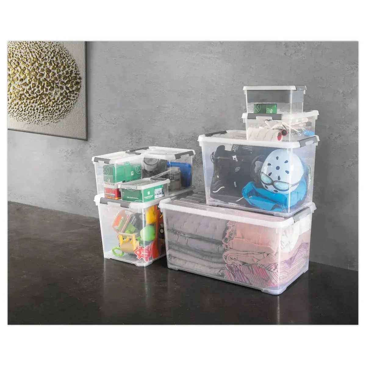 Transparante Doos - Handy Plus 35L met Clips - CURVER