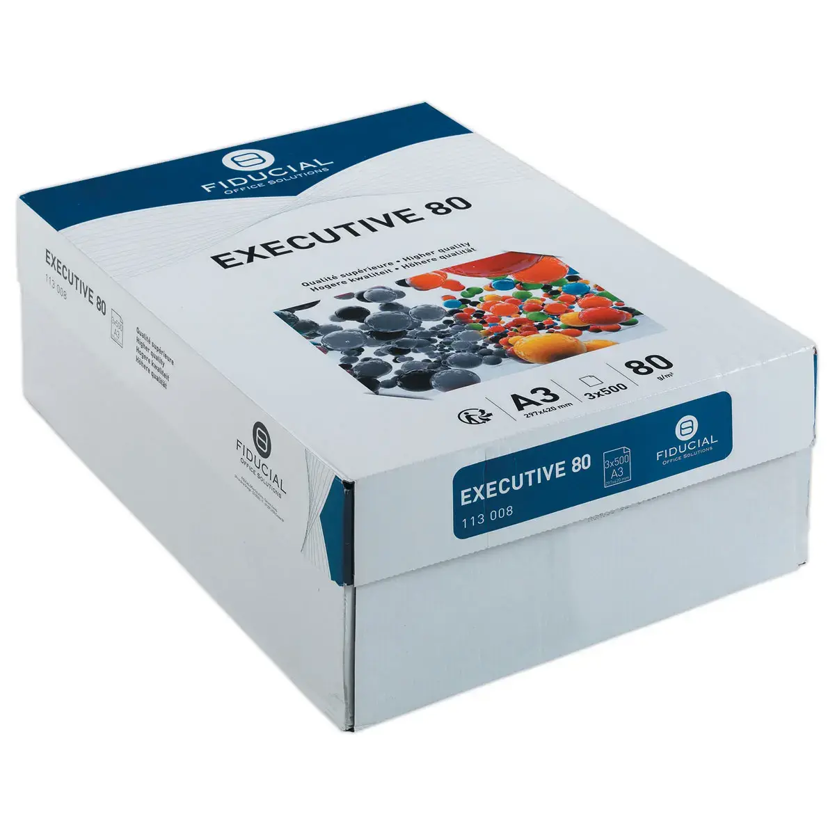 3  pakken 500 vellen wit papier EXECUTIVE80  FIDUCIAL - A3 
