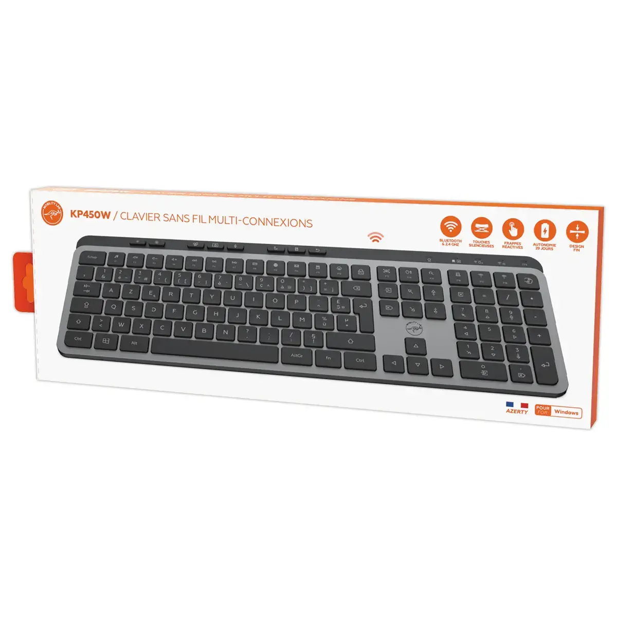 Draadloos Toetsenbord KP450W - Meervoudige verbinding - Oplaadbaar USB-C - MOBILITY LAB 