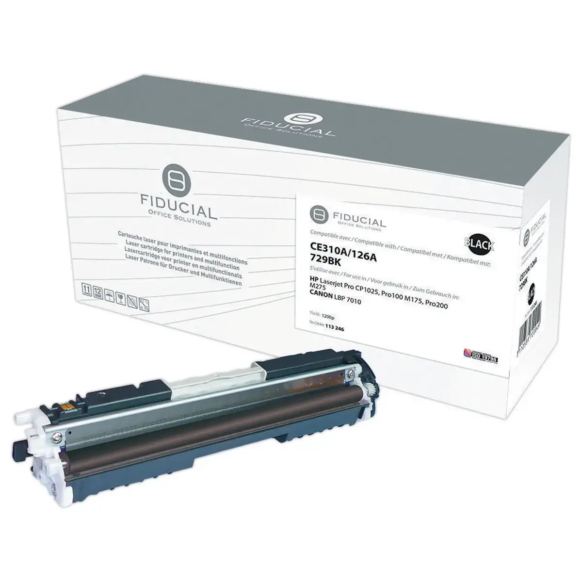 Lasercartridge FIDUCIAL equiv. HP CE310A Zwart 4370B002