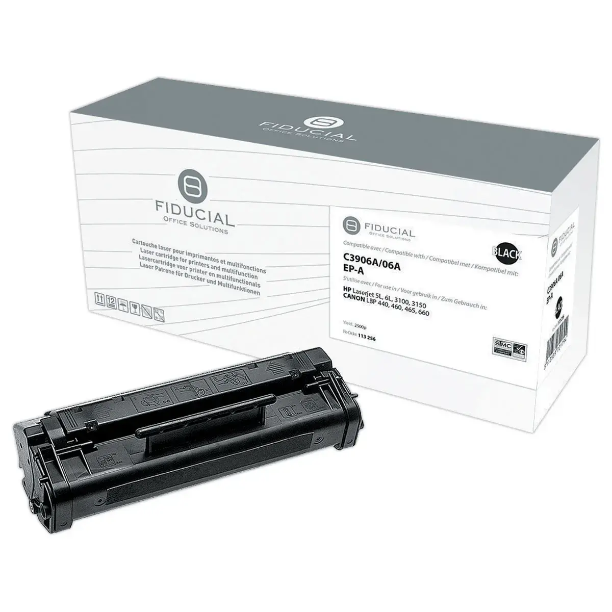 Compatibele zwarte FIDUCIAL toner voor HP C3906A 