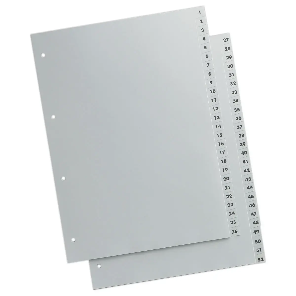 Set genummerde tussenbladen van polypropyleen - A4 max - 52 tabbladen - FIDUCIAL