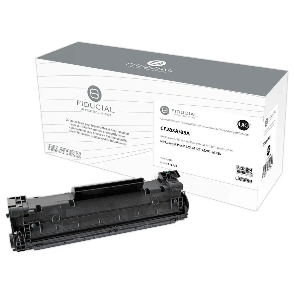 Lasercartridge FIDUCIAL equiv. HP 83A Zwart CF283A