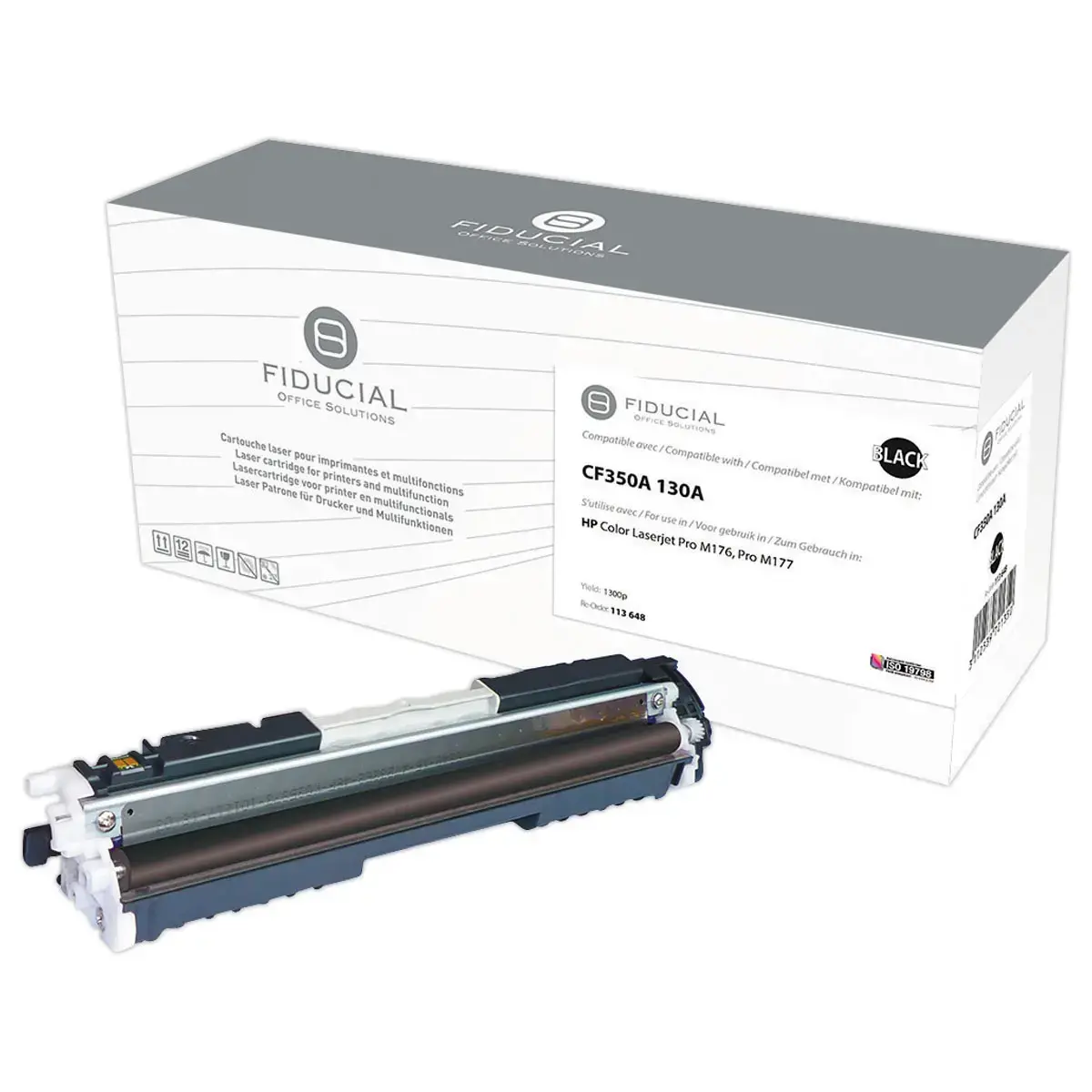 Lasercartridge FIDUCIAL equiv. HP CF350A 130A Zwart