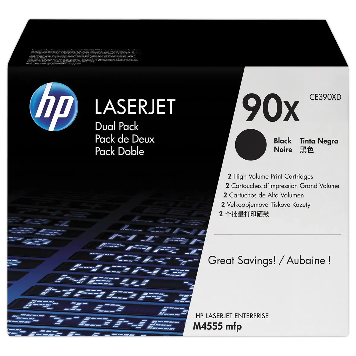 2 HP 90X CE390XD pack van 2 zwarte toners Grote capaciteit