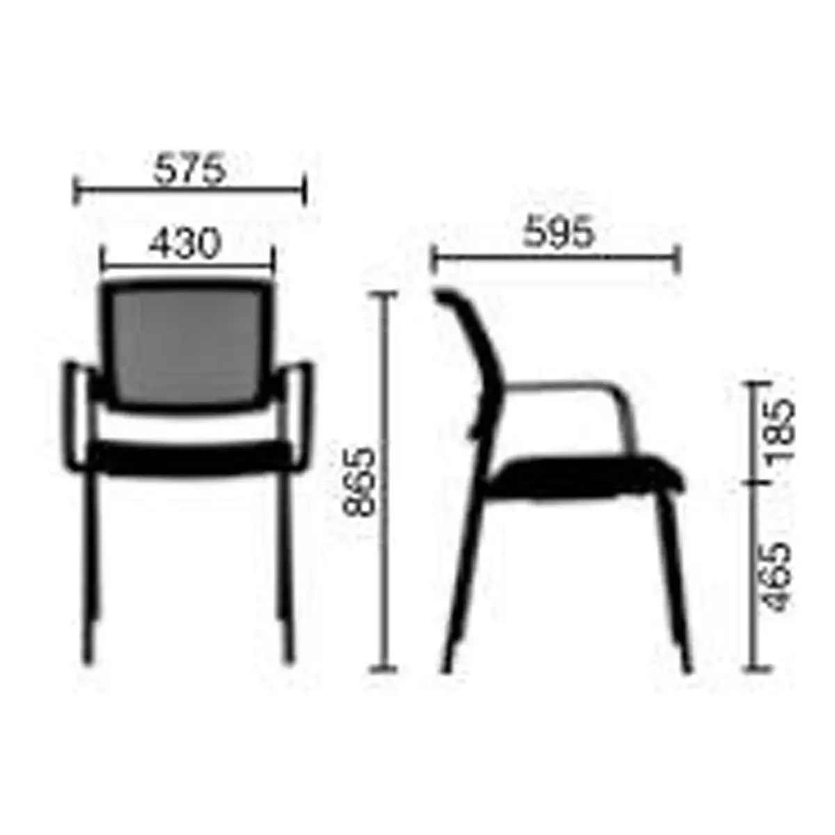 2 stoelen Synergy molgrijs gemonteerd