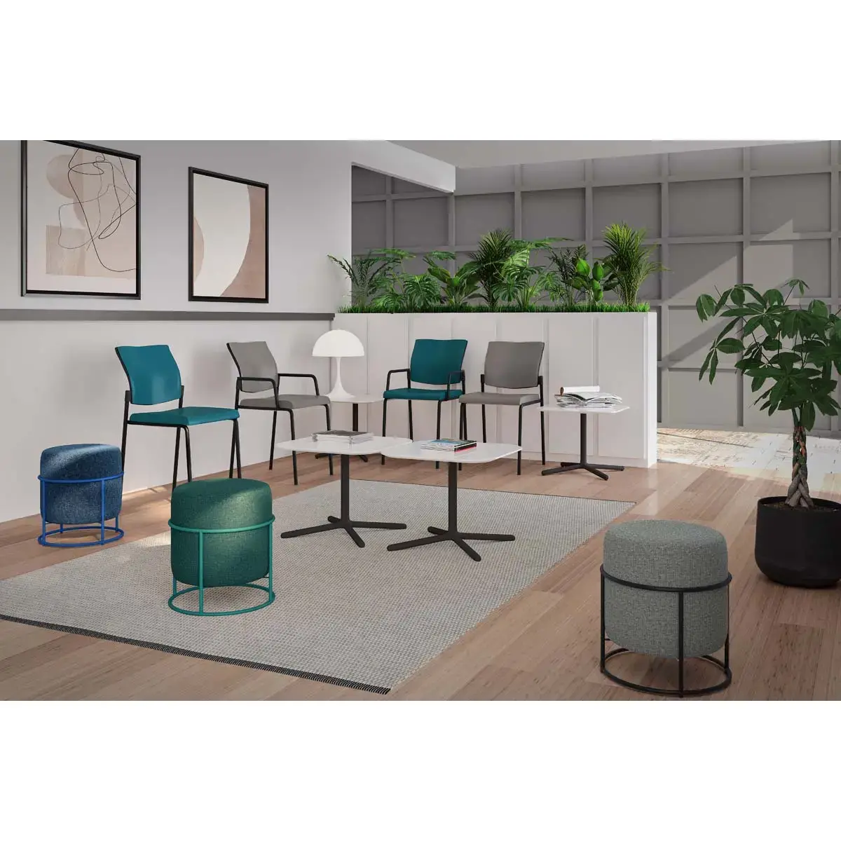 2 stoelen Synergy molgrijs gemonteerd