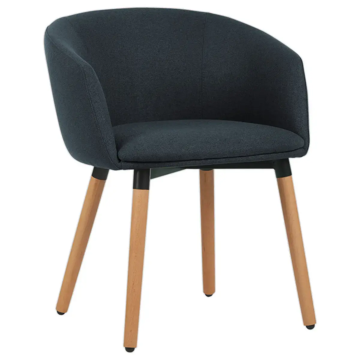 2 ARCO blauwe fauteuils met houten poten gemonteerd