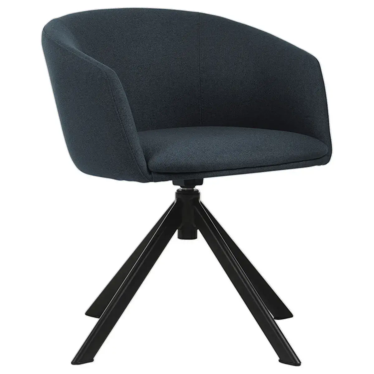 2 ARCO blauwe fauteuils met piramidevoet gemonteerd 