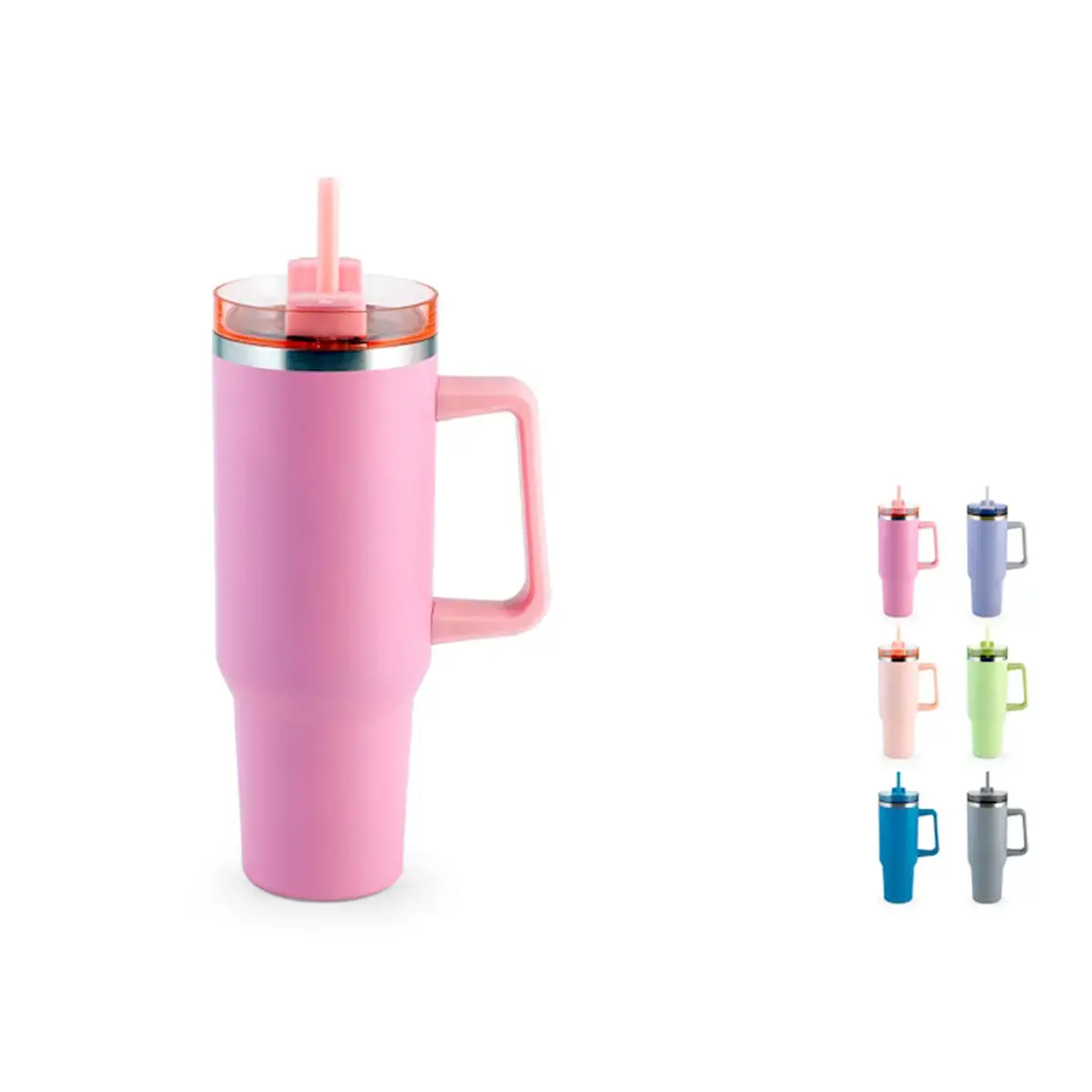Geïsoleerde gekleurde mok met handvat 1,2L in assorti kleuren