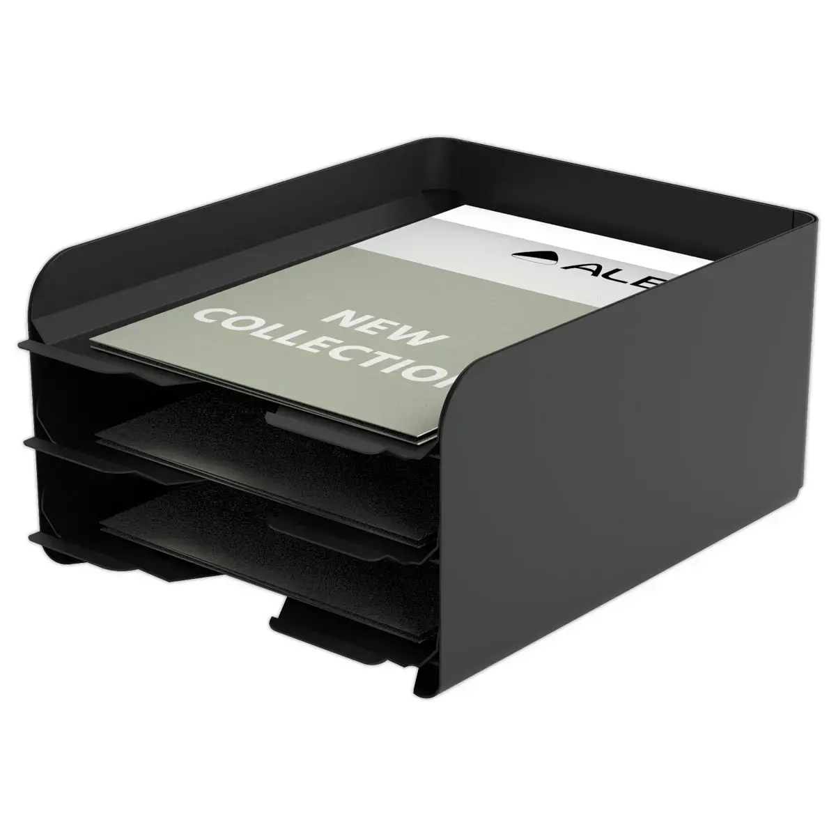3-laden opbergmodule Zwart - O'Desk 