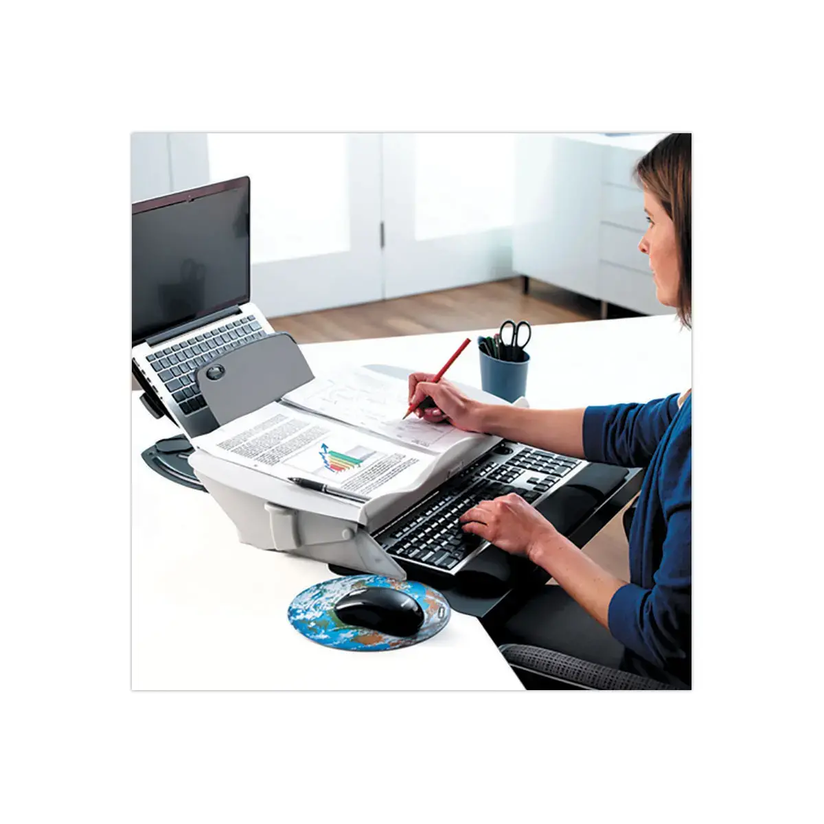 Glijdende document- of PC-houder "Easy Glide" - Fellowes