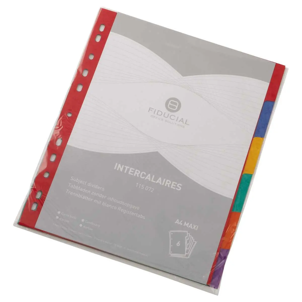 Set tussenbladen glanzend karton 3/10e - A4+ formaat - 6 tabbladen - FIDUCIAL 