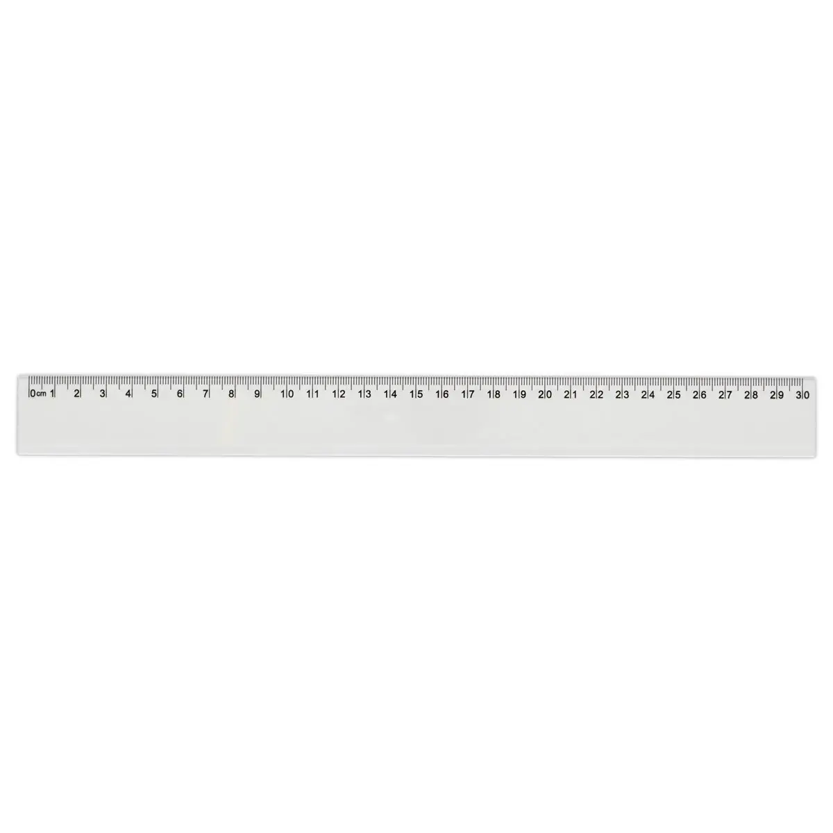 Eenvoudige plastic bureauregel - 30 cm 
