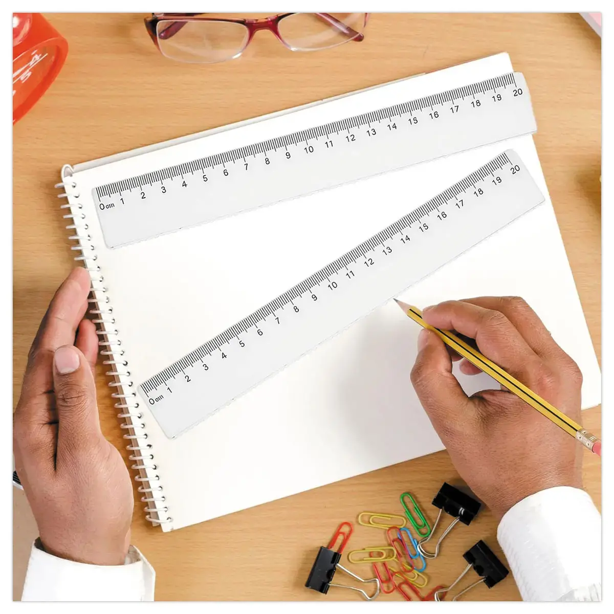 Eenvoudige bureauregel van Eco-plastic - 20 cm