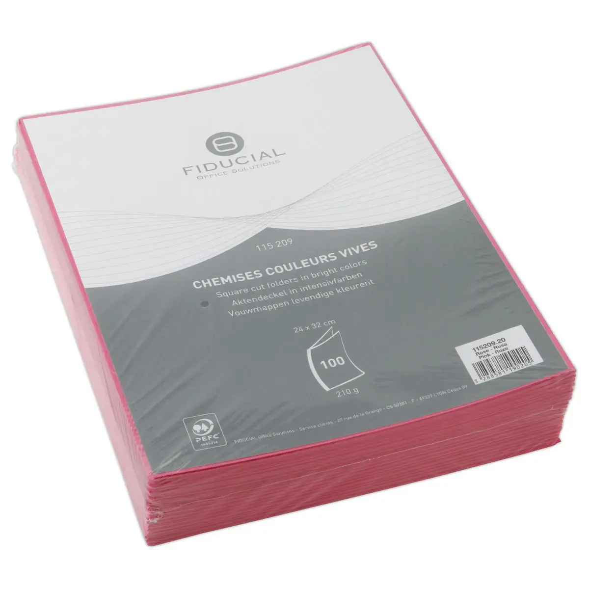 100 Gekleurde kartonnen mappen - Roze - FIDUCIAL