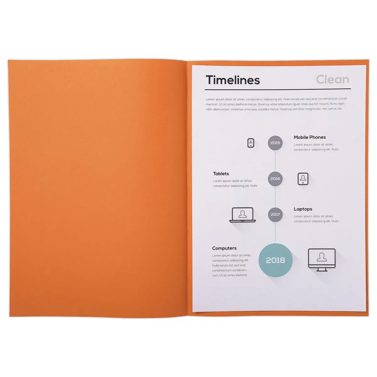 250 Inlegmappen in pastel oranje - 22 x 31 cm - FIDUCIAL OFFICE SOLUTIONS
