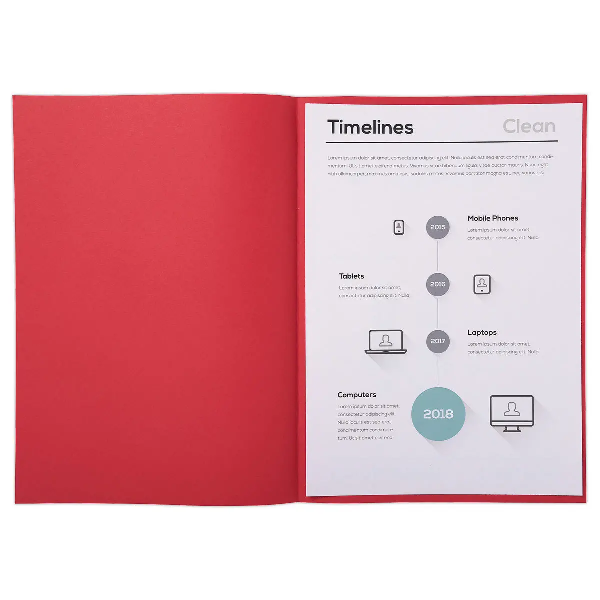250 Pak van 250 inlegmappen - L 22x31cm- Pastel - 60 g rood - FIDUCIAL