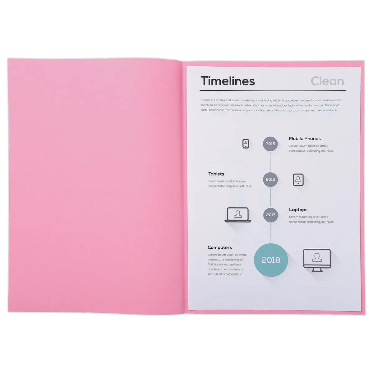 250 Pastelroze inlegmappen - 22 x 31 cm - FIDUCIAL OFFICE SOLUTIONS