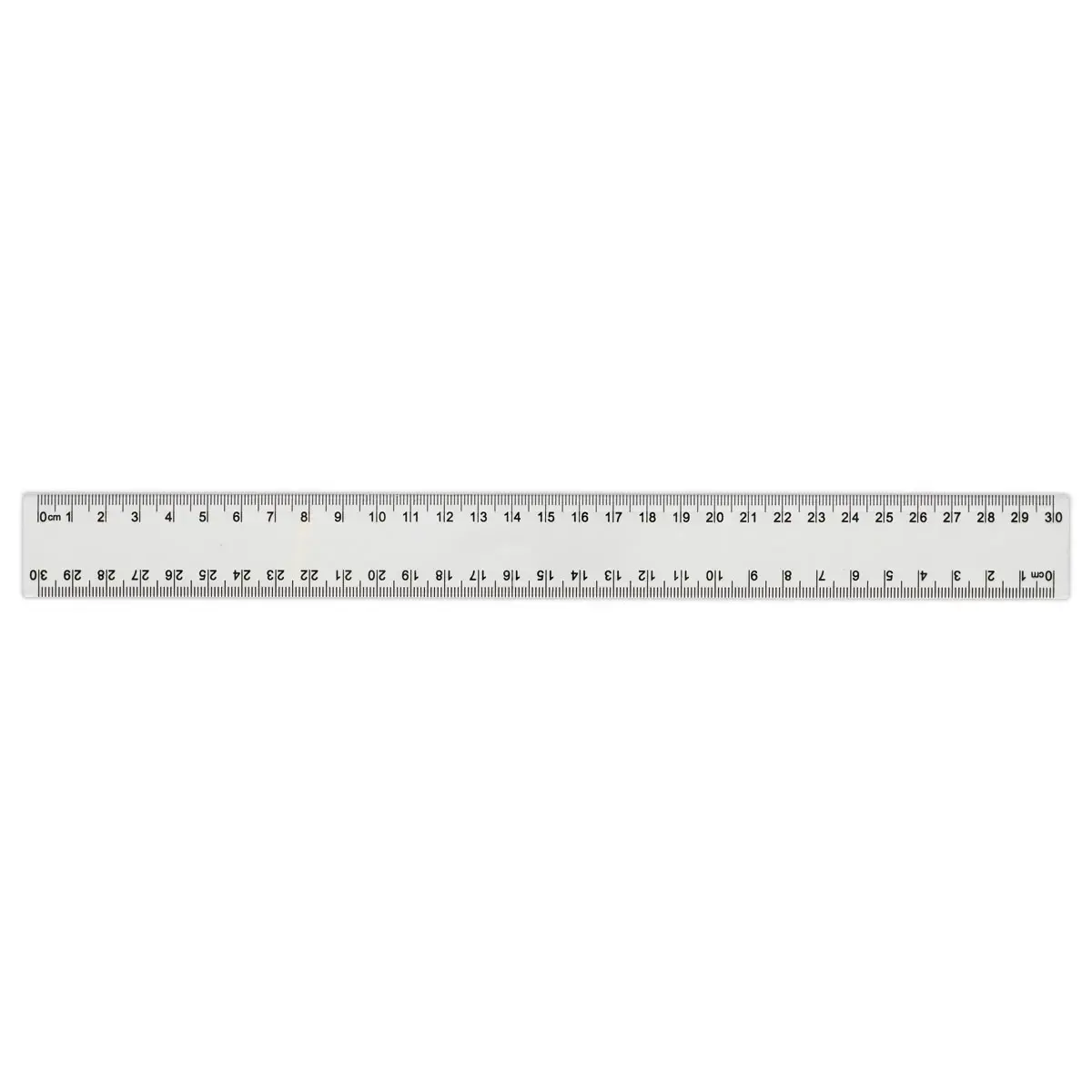 Dubbele bureauregel van kunststof - 30 cm