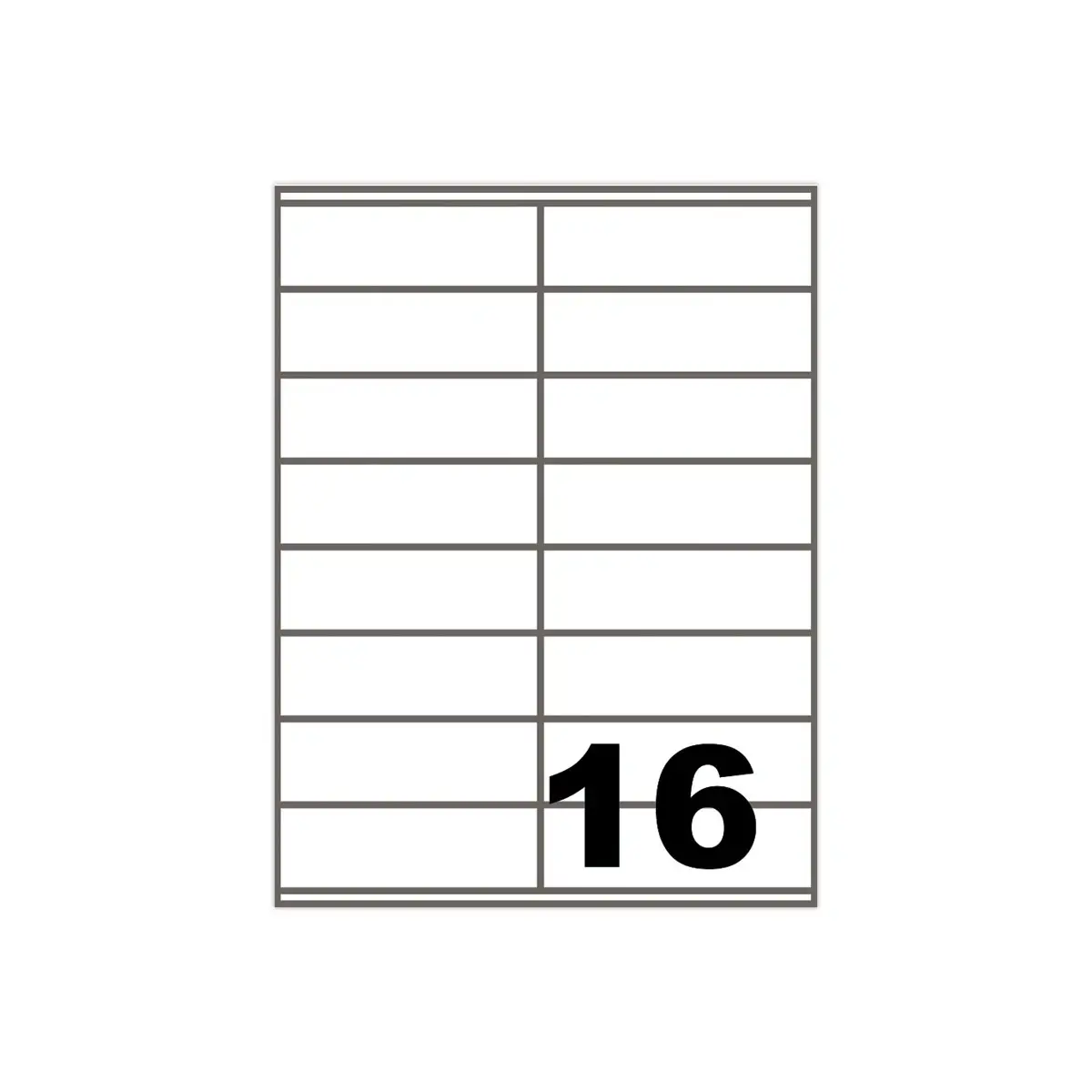 100 Etiketvellen - Rechte hoeken 105x35 mm 1600 etiketten/doos - FIDUCIAL