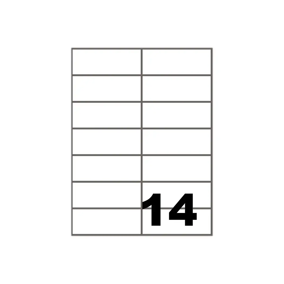 100 Vellen etiketten rechte hoeken FIDUCIAL 105X42 mm - 1400 etik / doos