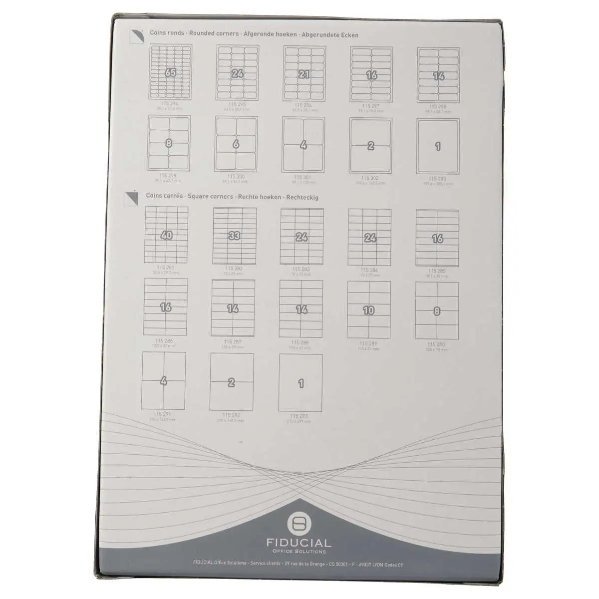 100 Etiketten met rechte hoeken FIDUCIAL 210x297 - 100 etik / doos