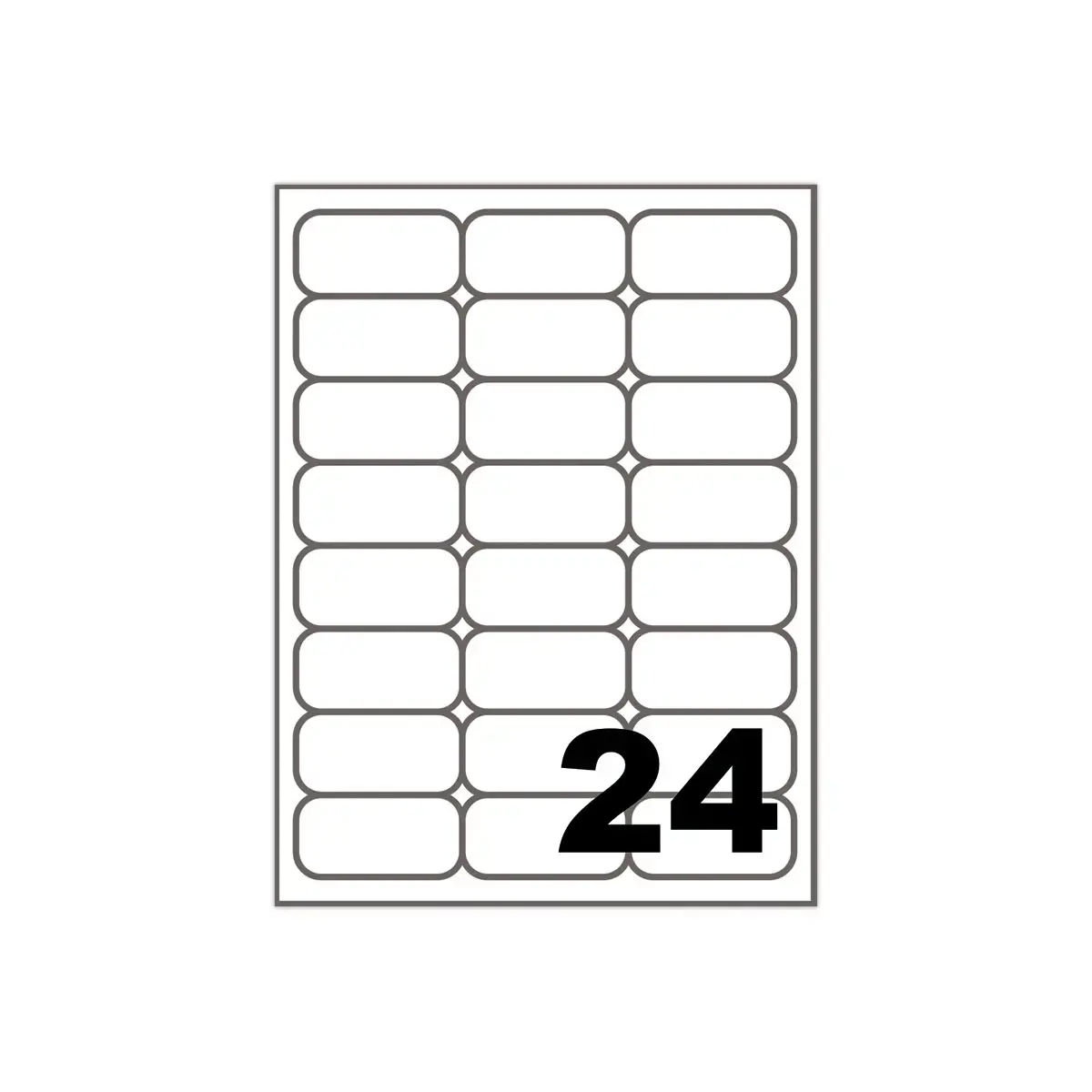 100 Vellen etiketten ronde hoeken FIDUCIAL63,5x33,9 - 2400 etiket/doos